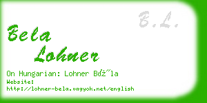 bela lohner business card